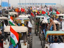 Farmers participate in 'tractor rally' on the outskirts of New Delhi
