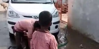 Student Cleaning Teacher’s Car in UP