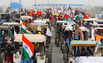 Farmers participate in 'tractor rally' on the outskirts of New Delhi